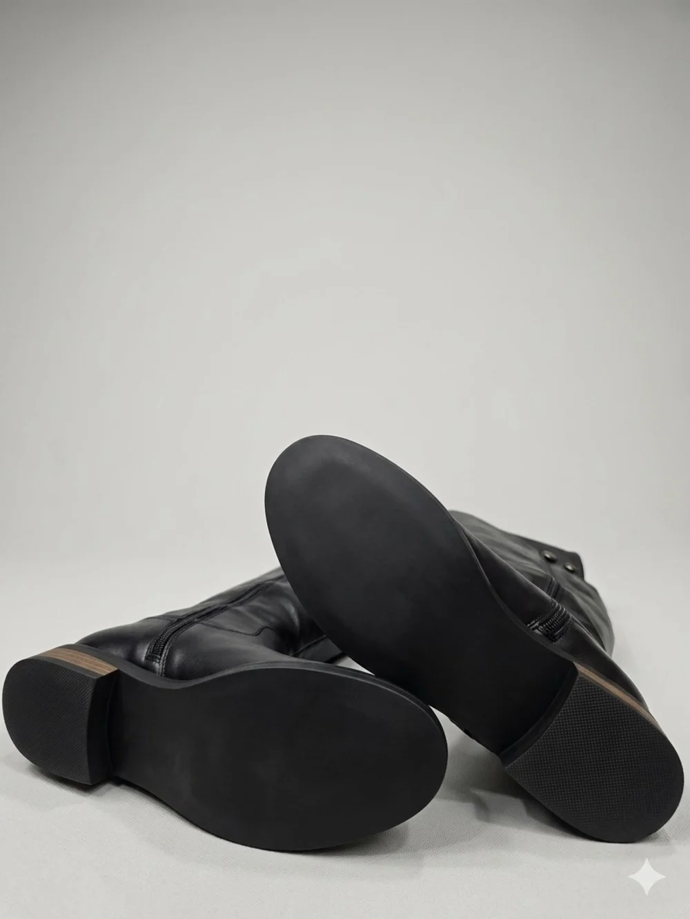 Women's Black Over-the-Knee Riding Boots with Side Zip